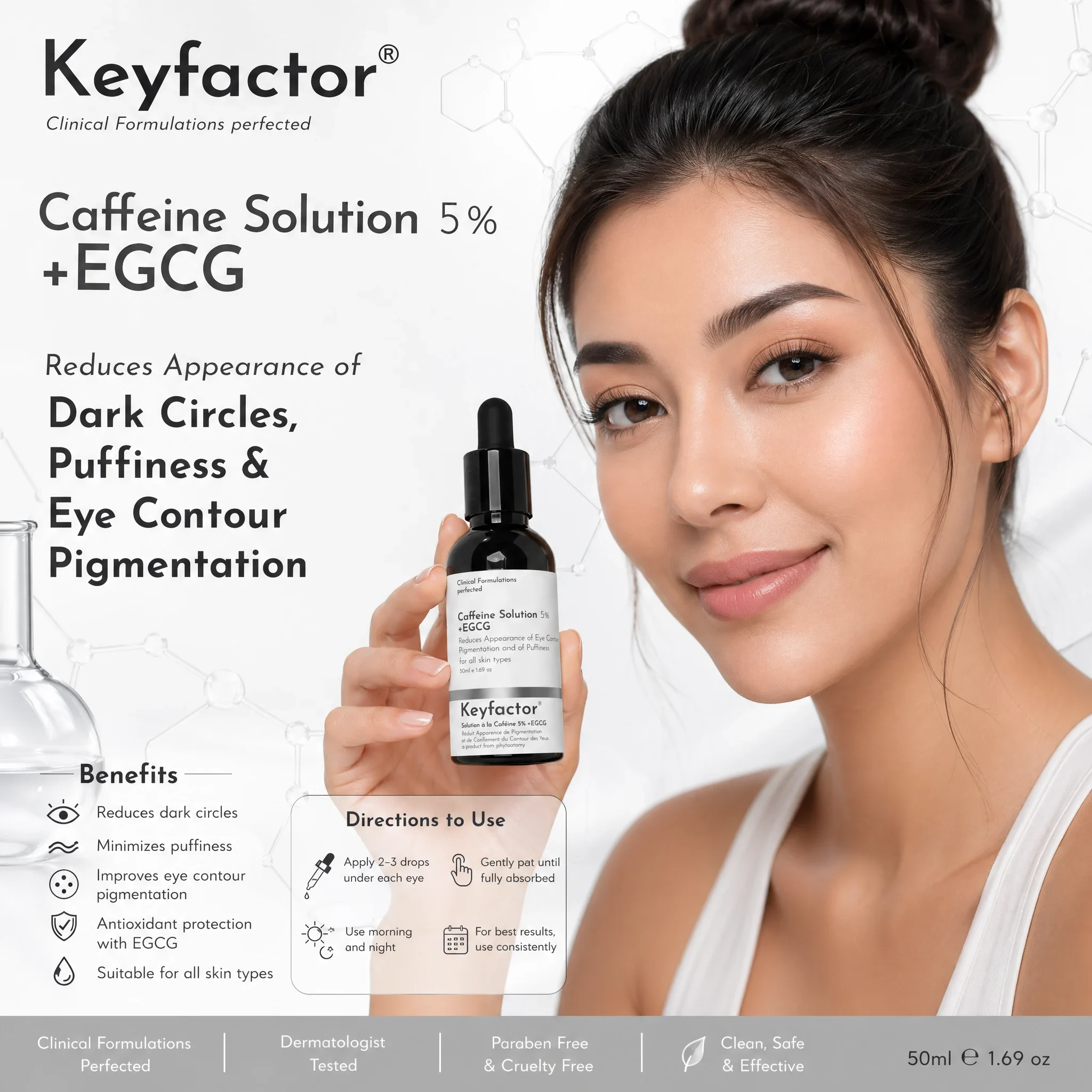Kf-Caffeine Solution n 5% + EGCG -50Ml.(for Under eye)